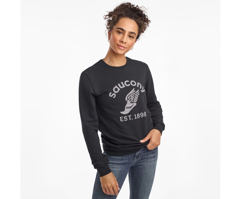 Női Saucony Rested Crewneck Ingek Fekete | HU 901AHK